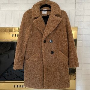 Zara brown boucle coat